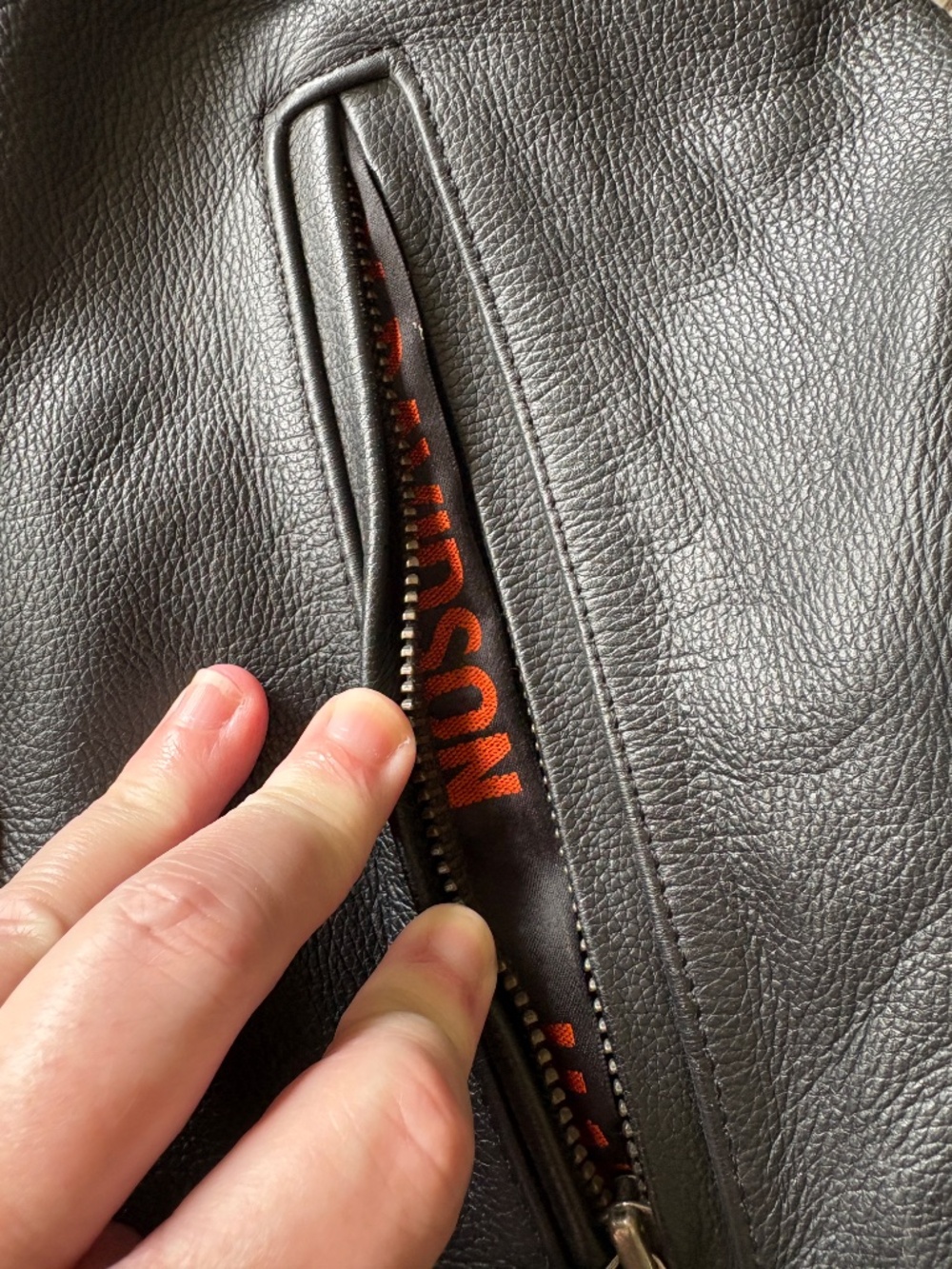 Harley Davidson Victory Lane Leather Jacket XL | #1 Logo Cafe Racer Motorcycle - Picture 6 of 14